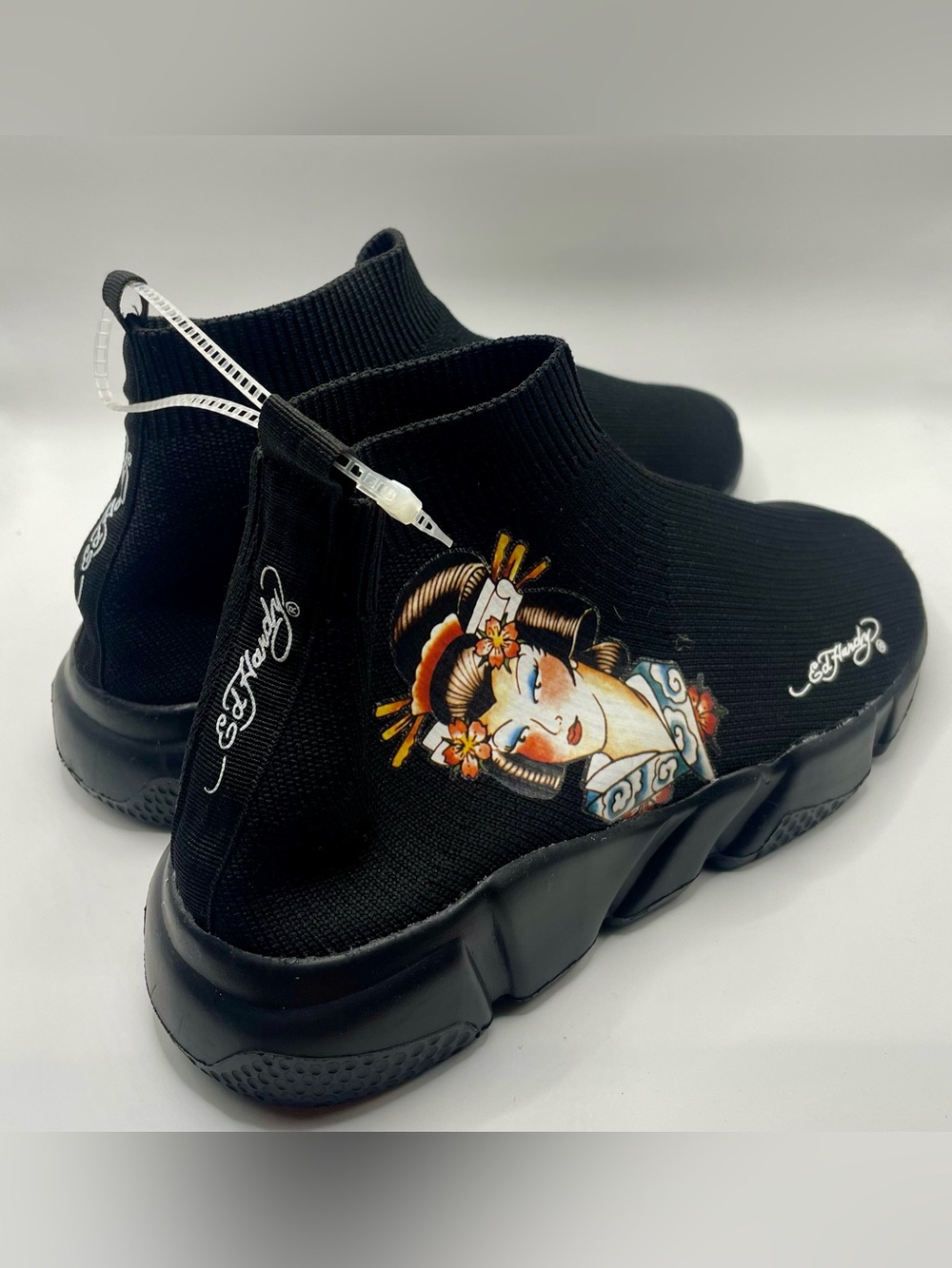 (size 7) Ed Hardy Ladies “Geisha”Ankle Sock Sneakers